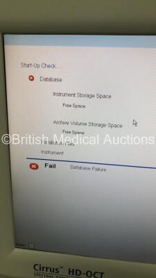 Zeiss Cirrus HD-OCT Model 4000 on Motorized Table (Powers Up with Database Failure - Requires Re-Build) *S/N 4000-4733* ***IR024*** - 3