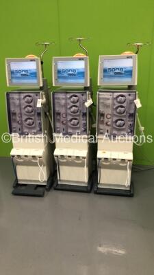 3 x Fresenius Medical Care 5008 CorDiax Dialysis Machines Software Version 4.58 - Running Hours 28026 / 33150 / 34934 (All Power Up)