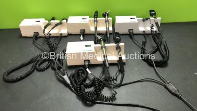 Job Lot of 4 x Welch Allyn Wall Mounted 767 Series Transformers with 8 x Attachments (All Power Up)