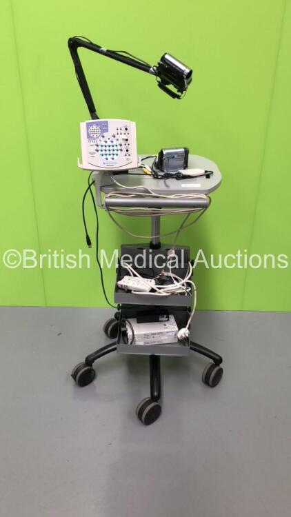 Nihon Kohden Neurofax Unit on Trolley with 2 x Sony Video Cameras