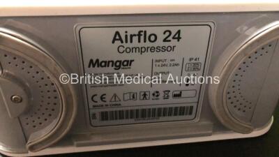 3 x Mangar Airflo 24 Compressors with 4 x Mangar ELK Emergency Lifting Cushions and 4 x Hoses *SN CD01002404703, CD01002427109, CD01002421087* - 3