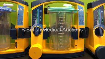 3 x Laerdal Suction Units with 3 x Cups With Lids (All Power Up) *78071858729 - 78090957251 - 78071858671* - 3