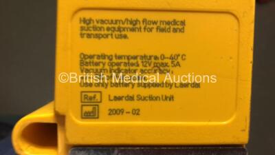 2 x Laerdal Suction Units (Both Power Up with 1 x Casing Damage - See Photo) with 2 x 20g LSU Wall Brackets Ref 782600 with DC Power Cords *78090957262 - 78001005341 - 78032059562 - 7851195941* - 7