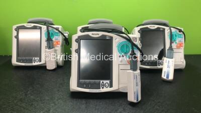 2 x Philips Heartstart MRx Defibrillators Including Pacer, ECG and Printer Options, 2 x Philips Heartstart MRx Defibrillators Including ECG and Printer Options, 4 x Philips M3538A Batteries, 4 x Philips M3539A Modules, 4 x Paddle Leads and 4 x Philips M37