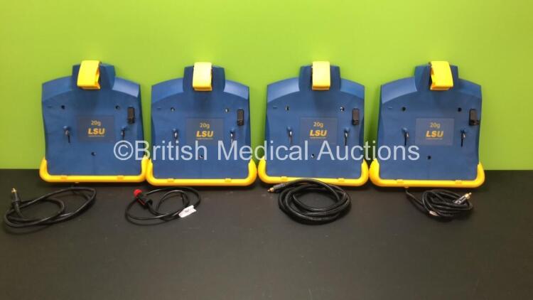 4 x Laerdal 20g LSU Wall Brackets Ref 782600 with DC Power Cords *78481752198 - 78481752186 - 78192060484 - 78081853037*