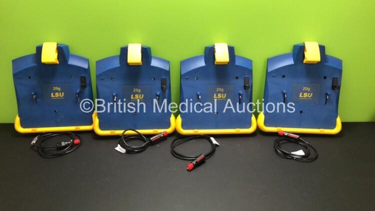 4 x Laerdal 20g LSU Wall Brackets Ref 782600 with DC Power Cords *78092059917 - 78192060474 - 78092059931 - 78192060515*