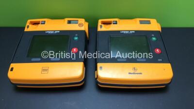 2 x Physio-Control/Medtronic Lifepak 1000 Defibrillators (Both Power Up with Stock Batteries - not Included)