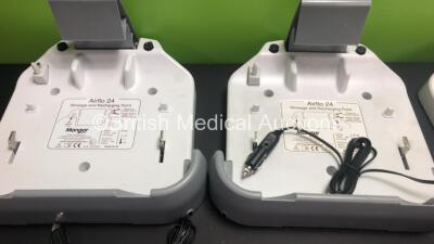 5 x Mangar Health Airflo 24 Stowage and Recharging Points Docking Stations with DC Power Cords (1 x Slightly Damaged - See Photo) *CD0102 02- 01083 - 00947 - 00588 - 01110 - 01147* - 5