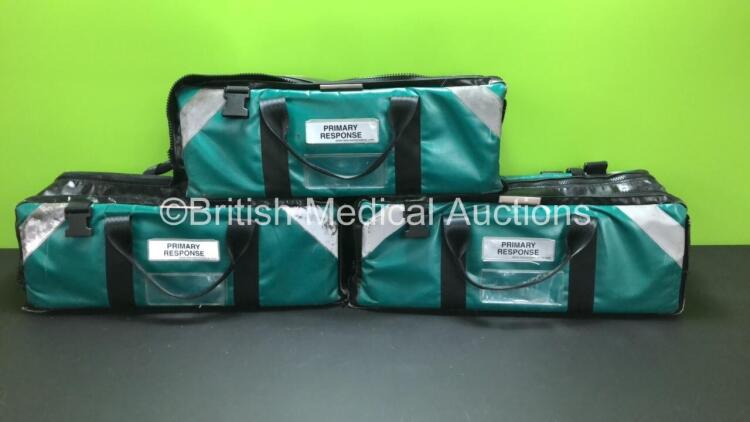 3 x Green Primary Response Bags (1 x Broken Zip)