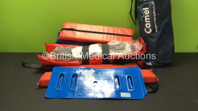 Mixed Lot Including Traction Splints, 1 x Mangar Camel Mattress with Controller and 2 x MEDesign Patient Handling Slings