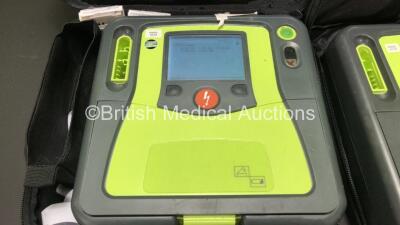 2 x Zoll AED Pro Defibrillators in Carry Cases (Both Power Up when Tested with Stock Battery-Batteries Not Included) - 2