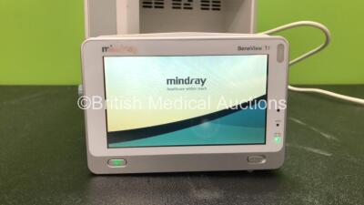 Mindray BeneView T8 Patient Monitor with 1 x Mindray BeneView T1 Patient Monitor Including ECG, SpO2, MP1, IBP, T1, T2 and NIBP Options, 1 x Mindray CO2 Module (Powers Up) *Mfd 09-2012* *SN CF29112760, FB24000580, CFD3B254091* - 3