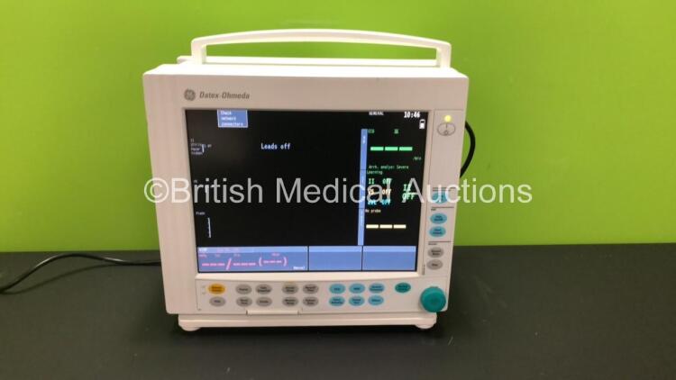 Datex-Ohmeda Compact Anaesthesia Monitor with E-PRESTN Multiparameter Module with SPO2, NIBP, T1-T2, P1-P2 and ECG Options (Powers Up, Scratched Casing - See Photo) *6497822 / 6495496*