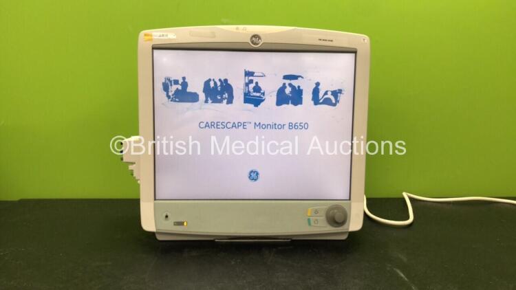 GE Carescape B650 Patient Monitor with 1 x GE Type E-CAiOV-00 Module Including Spirometry and D-fend Water Trap Options (Powers Up) *Mfd 05-2011* *SN 6748827, 6748827*