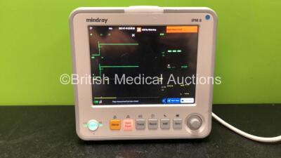 Mindray iPM 8 Patient Monitor Including ECG, SpO2, NIBP, T1 and T2 Options with 1 x Mindray 11501118200 Module Including C02, C.O and IBP Options (Powers Up) *Mfd 01-2014* *SN FFB73012301, FF41007818*