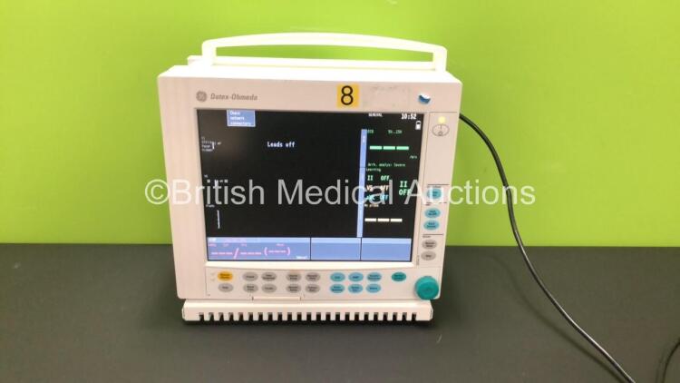 Datex-Ohmeda Compact Anaesthesia Monitor with E-PRESTN Multiparameter Module with SPO2, NIBP, T1-T2, P1-P2 and ECG Options (Powers Up) *6497846 / 6495499*