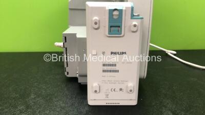 Philips IntelliVue M8002A MP30 Touch Screen Patient Monitor with 1 x Philips M3001A Module Including ECG, SpO2, NBP, Press and Temp Options (Powers Up Blank Screen and Cracked Casing-See Photo) *Mfd 03-2012* *SN DE728A1940, DE610E0295* - 4