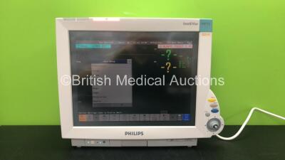 Philips IntelliVue M8007A MP70 Touch Screen Patient Monitor with 1 x Philips M3001A Module Including ECG, SpO2, NBP, Temp and Press Options (Powers Up with Missing Dial-See Photo) *Mfd 07-2006* *SN DE61744502* - 2