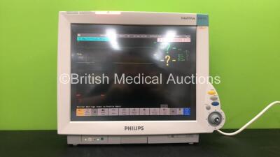 Philips IntelliVue M8007A MP70 Touch Screen Patient Monitor with 1 x Philips M3001A Module Including ECG, SpO2 and NBP Options (Powers Up with Missing Dial-See Photo) *Mfd 07-2006* *SN DE907X0667, DE61744497*