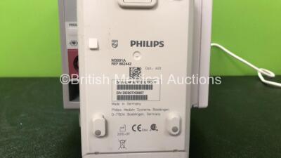 Philips IntelliVue M8007A MP70 Touch Screen Patient Monitor with 1 x Philips M3001A Module Including ECG, SpO2 and NBP Options (Powers Up with Missing Dial-See Photo) *Mfd 07-2006* *SN DE907X0667, DE61744497* - 6