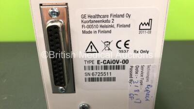 1 x GE E-CAiOV-00 Gas Module with Spirometry and D-Fend Water Trap * Mfd Feb 2010 * and 1 x GE E-PRESTN -00 Module *Mfd 2010* - 5