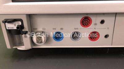 Datex-Ohmeda Cardiocap/5 Anaesthesia Monitor with NIBP, ECG, T1, T2, P1, P2 and SPO2 Options and D-fend Water Trap (Powers Up, Missing Dial and Scratched Casing - See Photos) *FBWG03357* - 5