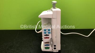 GE Datex Ohmeda Type F-FMW-00 S5 Patient Monitor with 1 x GE Typo E-PSMP-00 Module Including ECG, SpO2, T1, T2, P1, P2 and NIBP Options and 2 x SM 201-6 Batteries (Powers Up) *SN 6484498, 6492352* - 2