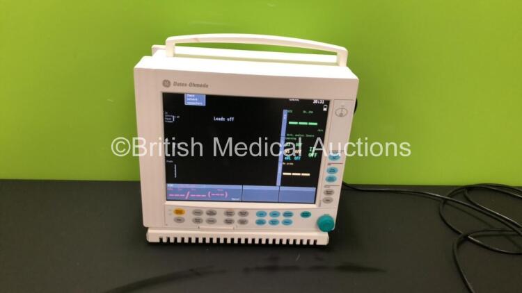 Datex-Ohmeda Compact Anaesthesia Monitor with E-PRESTN Multiparameter Module with SPO2, NIBP, T1-T2, P1-P2 and ECG Options (Powers Up) *6497845 / 6495507*