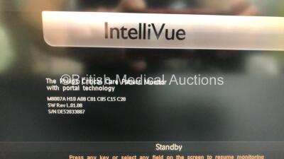 2 x Philips IntelliVue MP70 Touch Screen Patient Monitors *Mfd 2005 - 2003*(Both Power Up with 1 x Fault and Some Casing Damage - See Photo) *DE522713051 - DE52033887* - 2