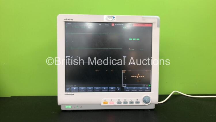 Mindray BeneView T8 Patient Monitor with 1 x Mindray BeneView T1 Patient Monitor Including ECG, SpO2, MP1, IBP, T1, T2 and NIBP Options, 1 x Mindray CO2 Module (Powers Up) *Mfd 09-2012* *SN CF29112752, CFD78320519, FB28000950*