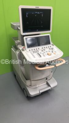 Philips iE33 Flat Screen Ultrasound Scanner on F.1 Cart *S/N 02XKLX* ** Mfd 08/2004** Software Version 6.3.6.343 with 1 x Transducer / Probe (S5-1) and Sony UP-D897 Digital Graphic Printer (Powers Up) **IR075** - 8