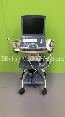 GE Voluson e Portable Ultrasound Scanner *S/N NA* with 2 x Transducer / Probes (4C-RS Ref 5125386 *Mfd 10/2007* and E8C-RS Ref 2333899 *Mfd 08/2007**) and Sony UP-D897 Digital Graphic Printer (HDD REMOVED) ***IR035***