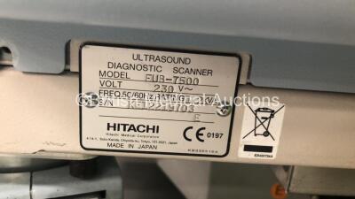 Hitachi EUB-7500 Ultrasound Scanner *S/N KE12219703* with 2 x Transducers / Probes (EUP-053T and EUP-C715) and Sony UP-D897MD Video Graphic Printer (HDD REMOVED) - 9