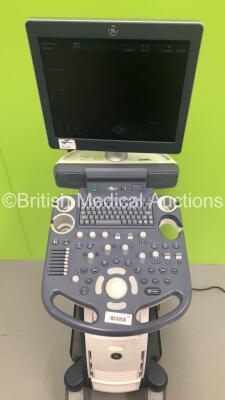 GE Voluson P8 Flat Screen Ultrasound Ref 5589191 *S/N 320475SU7* **Mfd 03/2016** Software Version with Sony UP-D898MD (Powers Up - Rear Push Handle Loose) ***IR054*** - 4