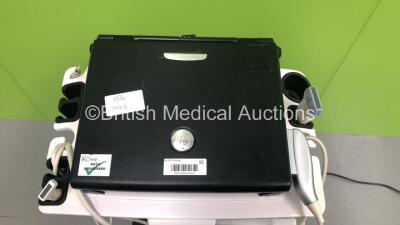 GE Logiq e Portable Ultrasound Scanner Ref 5419804 BT 12 *S/N 234921WX5* **Mfd 04/2012** Software Version R7.0.3 with 2 x Transducers / Probes (L8-18i-RS Ref 5393197 *Mfd 12/2011* and 12L-RS Ref 5141337 *Mfd 04/2012* on GE Cart (Powers Up) ***IR044*** - 13