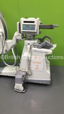 GE Flexi View 8000 Mobile X-Ray C-Arm *S/N 6454PU3* **Mfd 07/2005** with Dual Image Intensifier and Sony Video Graphic Printer UP-980CE (HDD REMOVED) - 6