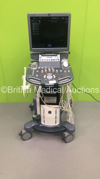 GE Voluson S8 Flat Screen Ultrasound Scanner Ref 5451540 *S/N 234447SU1* **Mfd 10/2013** Software Version 12.0.0 with 3 x Transducers / Probes (E8C-RE Ref 5318734 *Mfd 11/2013* / RAB 4-8-RS Ref H45021L *Mfd 08/2019* and C1-5-RS Ref 5384874 *Mfd 08/2013*)