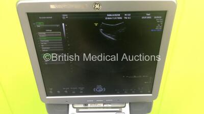 GE Voluson S8 Flat Screen Ultrasound Scanner Ref 5451540 *S/N 234447SU1* **Mfd 10/2013** Software Version 12.0.0 with 3 x Transducers / Probes (E8C-RE Ref 5318734 *Mfd 11/2013* / RAB 4-8-RS Ref H45021L *Mfd 08/2019* and C1-5-RS Ref 5384874 *Mfd 08/2013*) - 8