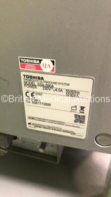 Toshiba Nemio MX SSA-590A Ultrasound Scanner *S/N 99A11Y2699* **Mfd 11/2011** with 1 x Transducer / Probe (PVM-375AT) and Sony UP- D897 Digital Graphic Printer (Powers Up) ***IR037*** - 16