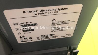 SonoSite M-Turbo Portable Ultrasound Scanner Ref P08189-75 *S/N WG01CD* **Mfd 05/2011** Boot Version 51.80.109.015 ARM 51.80.109.015 Version with 1 x Transducer / Probe (C60x/5-2 MHz Ref P07680-21 *Mfd 03/2011*) on SonoSite Stand (Powers Up) - 9