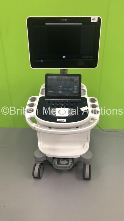 Philips Epiq 5G Flat Screen Ultrasound Scanner Ref 989605408541 *S/N US314C0321* **Mfd 2014** SVC HW A.0 Software Release 1.4.1 and Sony UP-D897 Digital Graphic Printer (Powers Up - Missing Dials and Foot Brake Cover - See Pictures)