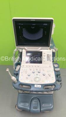 Toshiba Aplio XG SSA-790A Flat Screen Ultrasound Scanner *S/N 99K1126215* **Mfd 02/2011** with 3 x Transducers / Probes (PLT-1204AT *Mfd 05/2016* / PVT-375BT *Mfd 06/2020* and PVT-661VT *Mfd 02/2011*) (Powers Up) **IR074** - 3