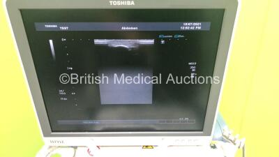 Toshiba Aplio XG SSA-790A Flat Screen Ultrasound Scanner *S/N 99K1126215* **Mfd 02/2011** with 3 x Transducers / Probes (PLT-1204AT *Mfd 05/2016* / PVT-375BT *Mfd 06/2020* and PVT-661VT *Mfd 02/2011*) (Powers Up) **IR074** - 14