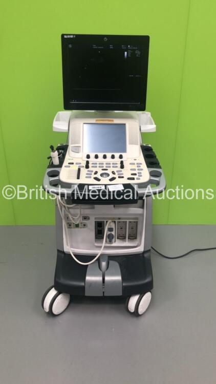 GE Vivid E9 Flat Screen Ultrasound Scanner *S/N VE95309* **Mfd 06/2013** Application Software Version 112 Revision 1.7 System Software Version 104.3.6 with 2 x Transducer / Probe (M5S-D Ref GE 3MIX *Mfd 09/2013* and TE 100024) (Powers Up) **IR073**