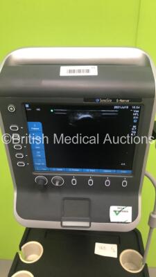 SonoSite S-Nerve Portable Ultrasound Scanner Ref P09417-93 *S/N WK3LZR* **Mfd 02/2016* Boot Version 52.80.111.013 ARM Version 52.80.111.015 with 1 x Transducer / Probe (HFL38x/13-6 MHz Ref P07682-70 *Mfd 2019*) on Sonosite Stand (Powers Up, Missing Dial - - 7