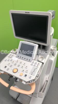 Philips iU22 Flat Screen Ultrasound Scanner *S/N 02XLM3* **Mfd 03/2008** on E.2 Cart with Sony UP-D897 Digital Graphic Printer (HDD REMOVED - Marks on All Trims - Trims Missing - See Pictures) - 5