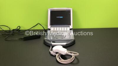 SonoSite M-Turbo Portable Ultrasound Scanner *Mfd - 09/2011* Boot Version - 51.80.110.011 ARM Version - 51.80.111.016 with 1 x C60x/5-2 MHz Transducer / Probe *Mfd - 08/2013*, M-Series Mini Dock *Mfd - 06/2011* and Power Supply (Powers Up, Requires a Log 