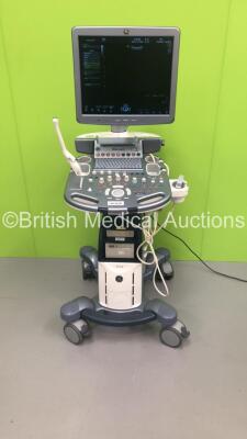 GE Voluson S6 Flat Screen Ultrasound Scanner Ref 5434689 *S/N 225602SU2* **Mfd 08/2013** Software Version 12.0.0 with 2 x Transducers / Probes (E8C-RS Ref 5318734 *Mfd 12/2020* and 4C-RS Ref 5125386 *Mfd 08/2013*) and Sony UP-D897 Digital Graphic Printer 