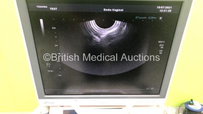 Toshiba Aplio XG SSA-790A Flat Screen Ultrasound Scanner *S/N 99G0964756* **Mfd 06/2009* with 2 x Transducers / Probes (PVT-661VT *Mfd 04/2011* and PVT-375BT *Mfd 03/2010*) and Sony UP-D897 Digital Graphic Printer (Powers Up) **IR078** - 8