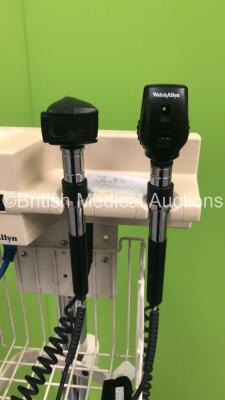 2 x Welch Allyn Otoscope / Ophthalmoscope Sets on Stands with 4 x Handpieces and 3 x Heads (Both Power Up) - 3